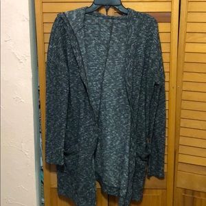 Gray Marled Cardigan Hoodie Size Large